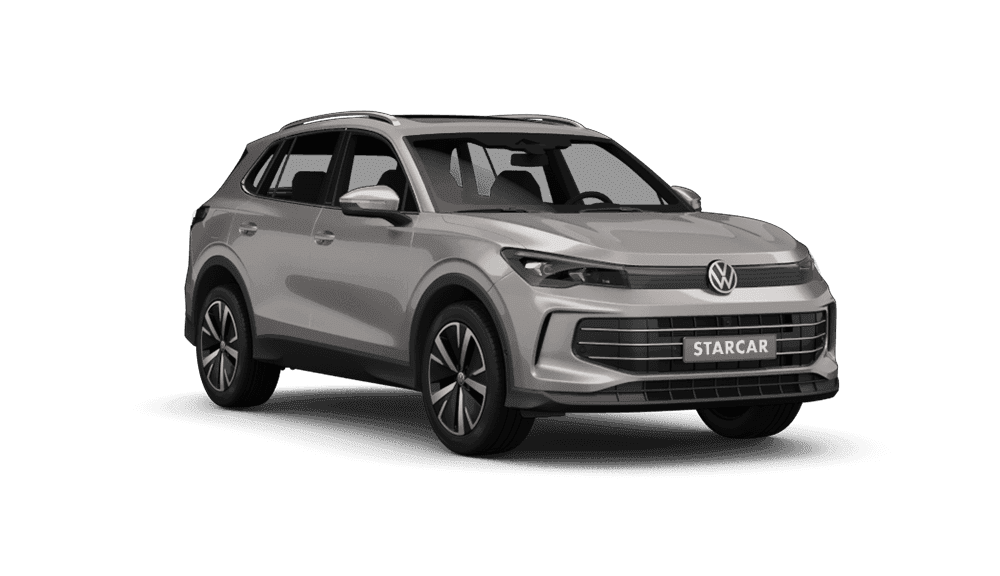 Stilisierter grauer VW mit einem Starcar-Kennzeichen