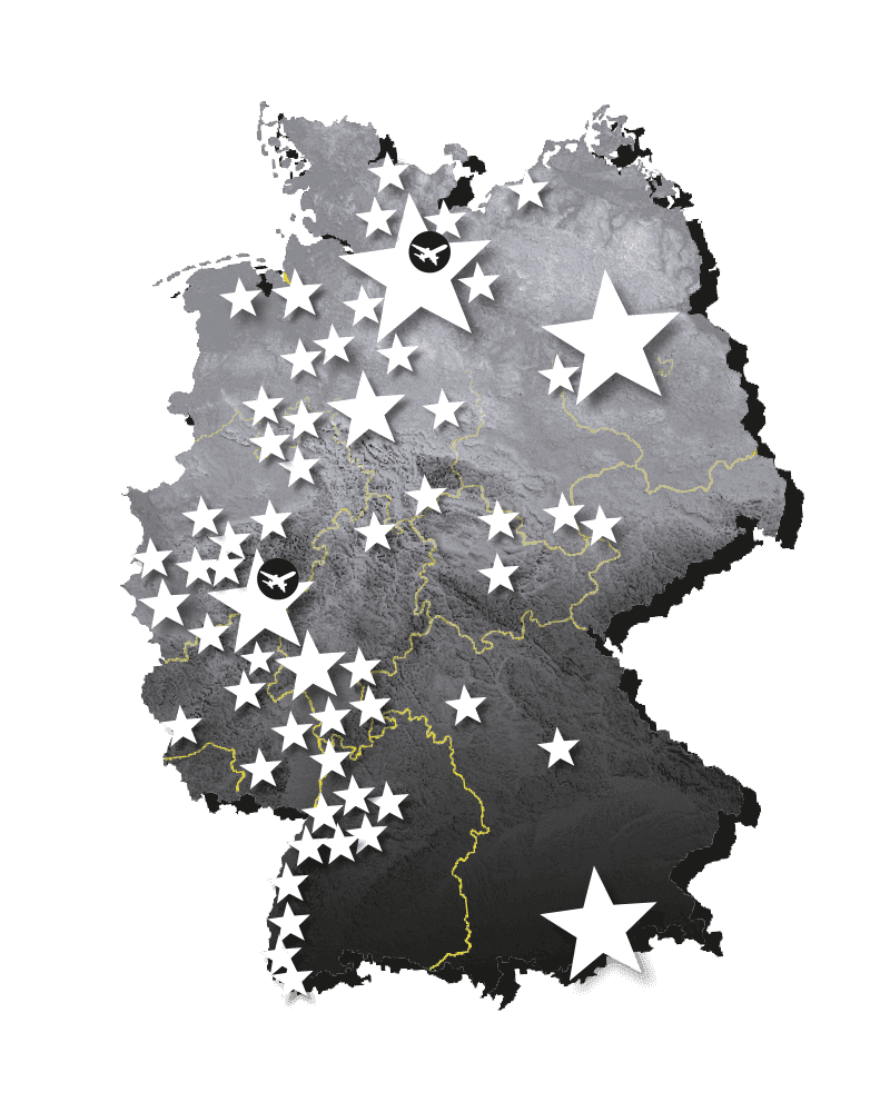 Deutschlandkarte der vorhanden Stationen