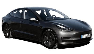 Black Tesla Model 3 electric car.